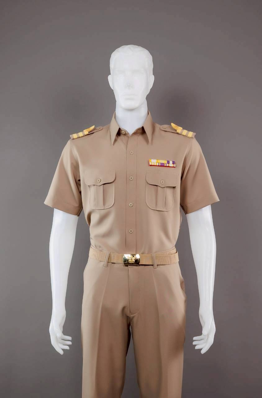 เสื้อกากีแขนสั้น ผ้าซิกม่า